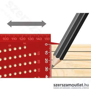 FORTUM Asztalos T-derékszög ALU, lézer gravírozott, mm beosztás, 215mm