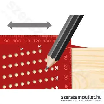 FORTUM Asztalos T-derékszög ALU, lézer gravírozott, mm beosztás, 215mm