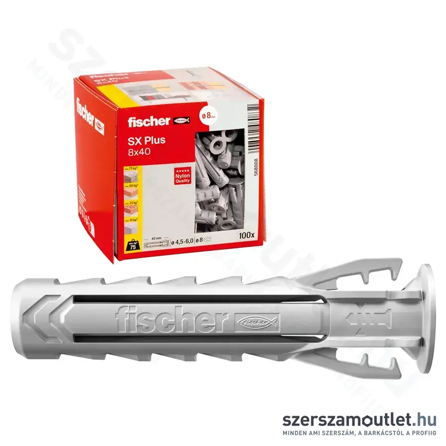 FISCHER SX Plus Műanyag dübel 8x40mm (100db/doboz) (568008)