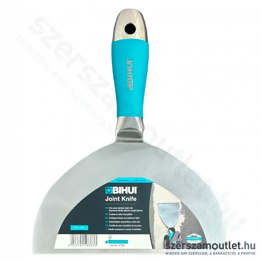 BIHUI Rozsdamentes Spatulya egybeöntött nyél, Soft 200mm (PTS8)