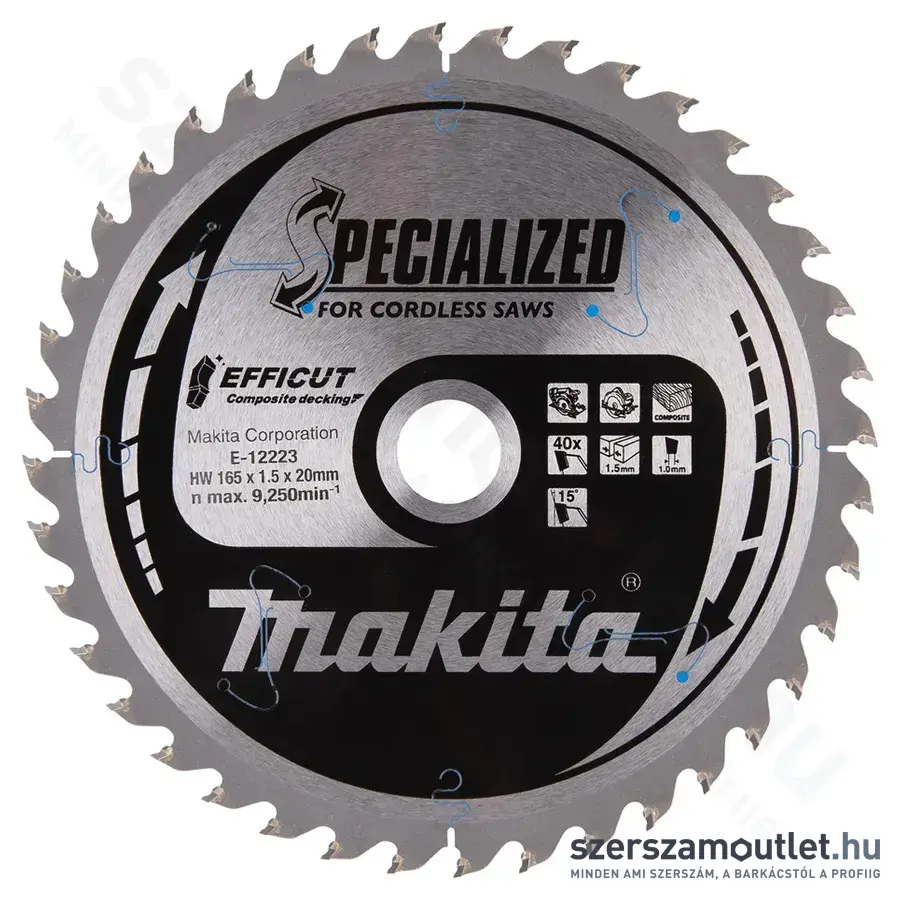 MAKITA EFFICUT körfűrésztárcsa KOMPOZIT 165x20mm Z40 (E-12223)