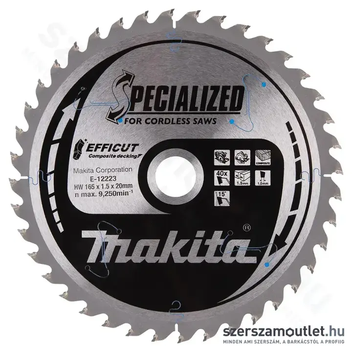MAKITA EFFICUT körfűrésztárcsa KOMPOZIT 165x20mm Z40 (E-12223)