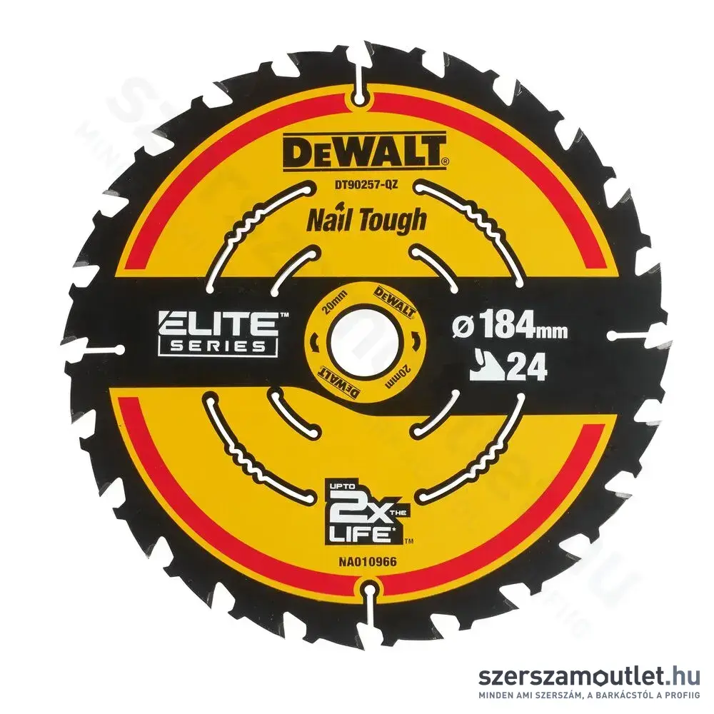 DEWALT Extreme Körfűrészlap fához, 24T, 184x20mm (DT90257-QZ)