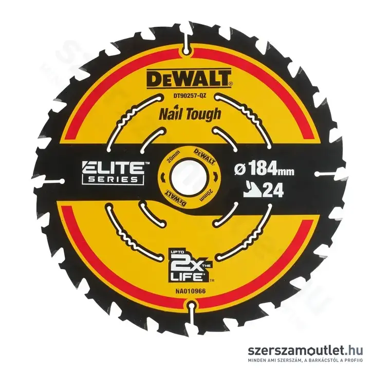 DEWALT Extreme Körfűrészlap fához, 24T, 184x20mm (DT90257-QZ)
