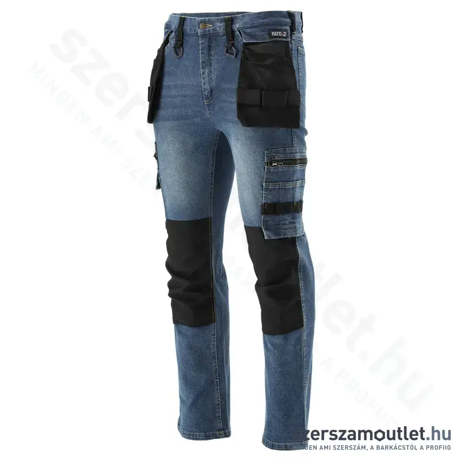 YATO Munkavédelmi farmer, hosszú, 17 zsebes (Sötétkék/Fekete)