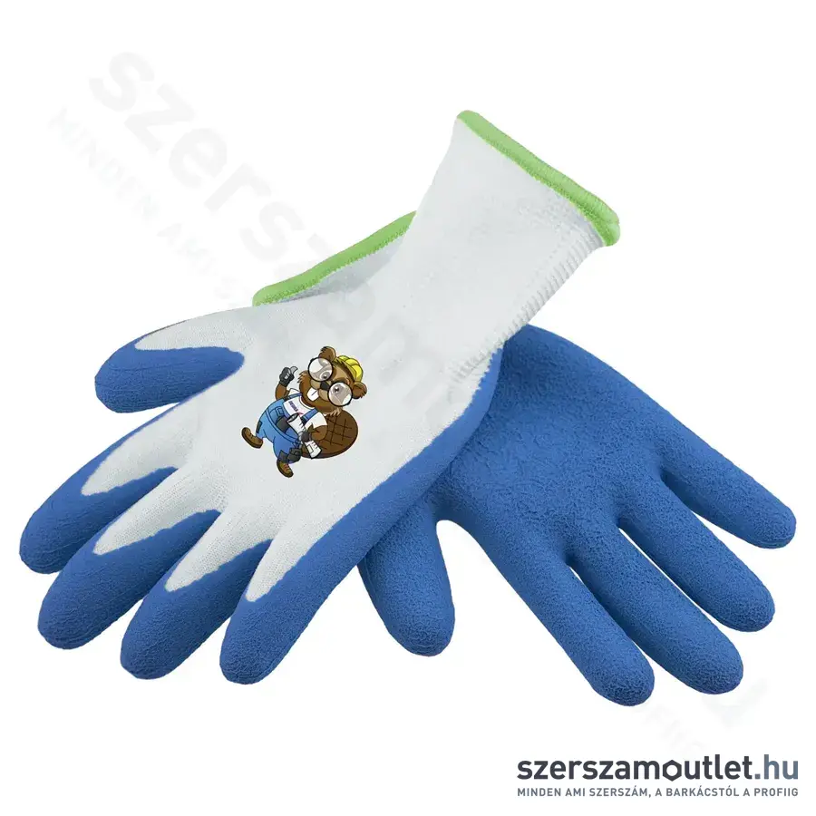 DEDRA Gyermek latex munkakesztyű, habosított latex (Fehér/Kék) (BH1007R)