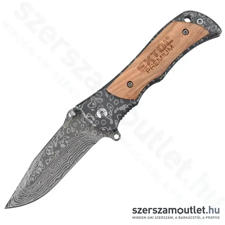 EXTOL Zsebkés rozsdamentes acél penge damaszk mintával 160mm (8855121)