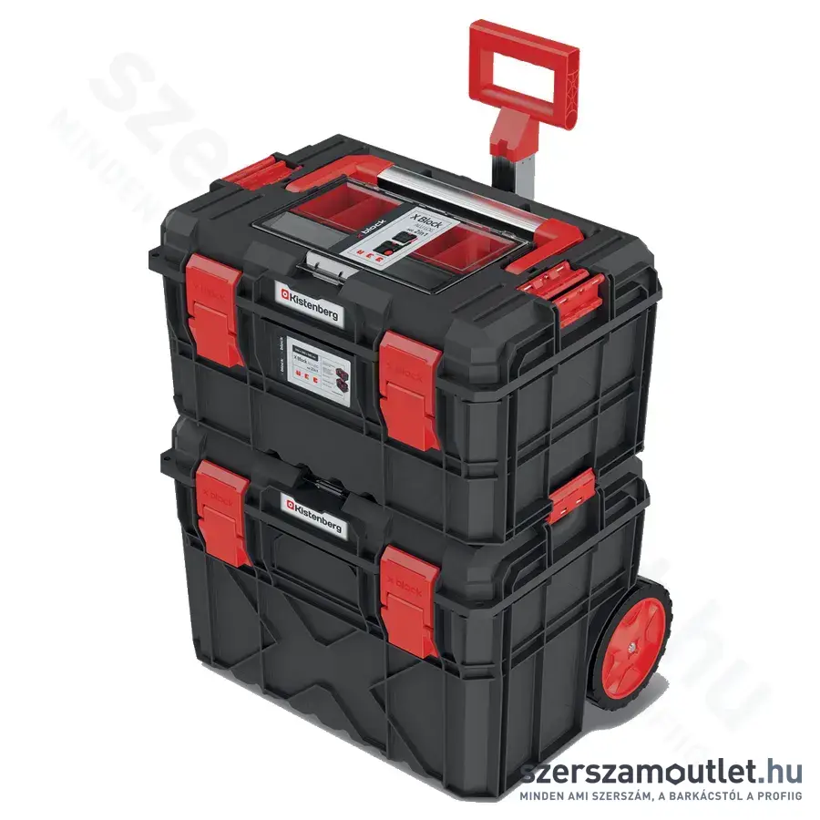 KISTENBERG X BLOCK ALU LOG Gurulós szerszámosláda szett 546x380x685mm (KXBAS604075-S411)