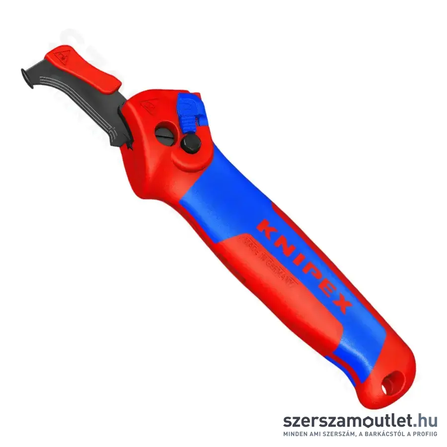 KNIPEX Racsnis kábelvágó kés csúszósaruval, cserélhető pengével, 146mm (1650145SB)