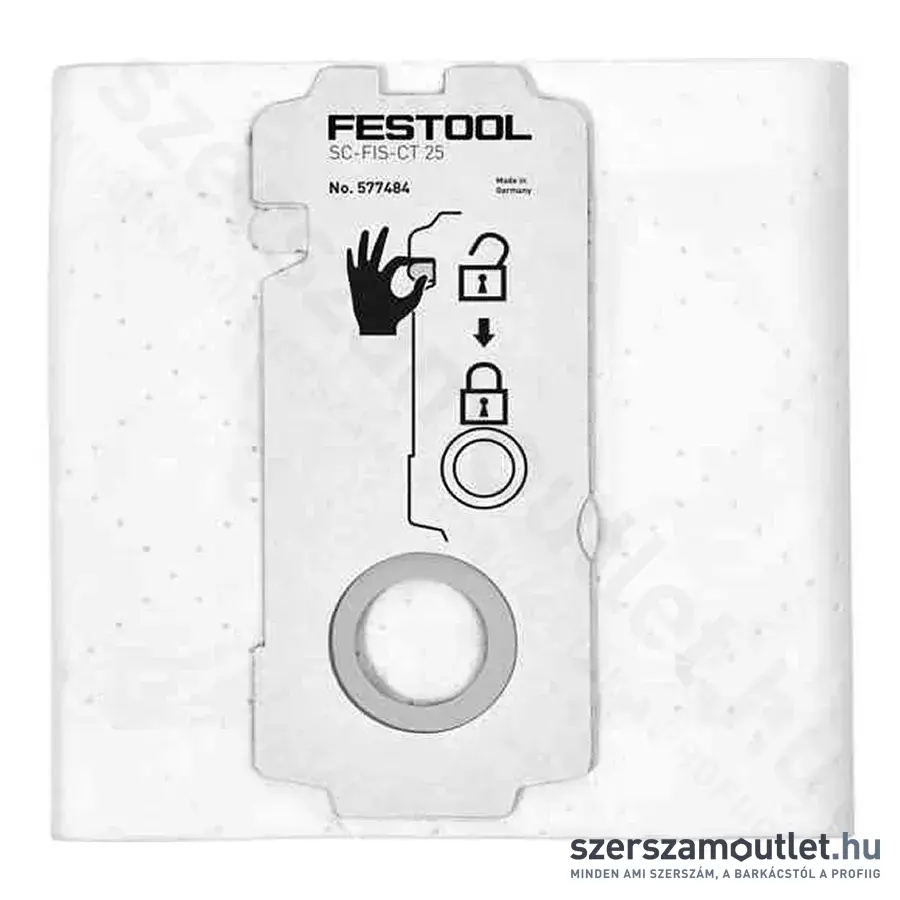FESTOOL SC FIS-CT 25/5 porzsák/szűrőzsák SELFCLEAN (5db)