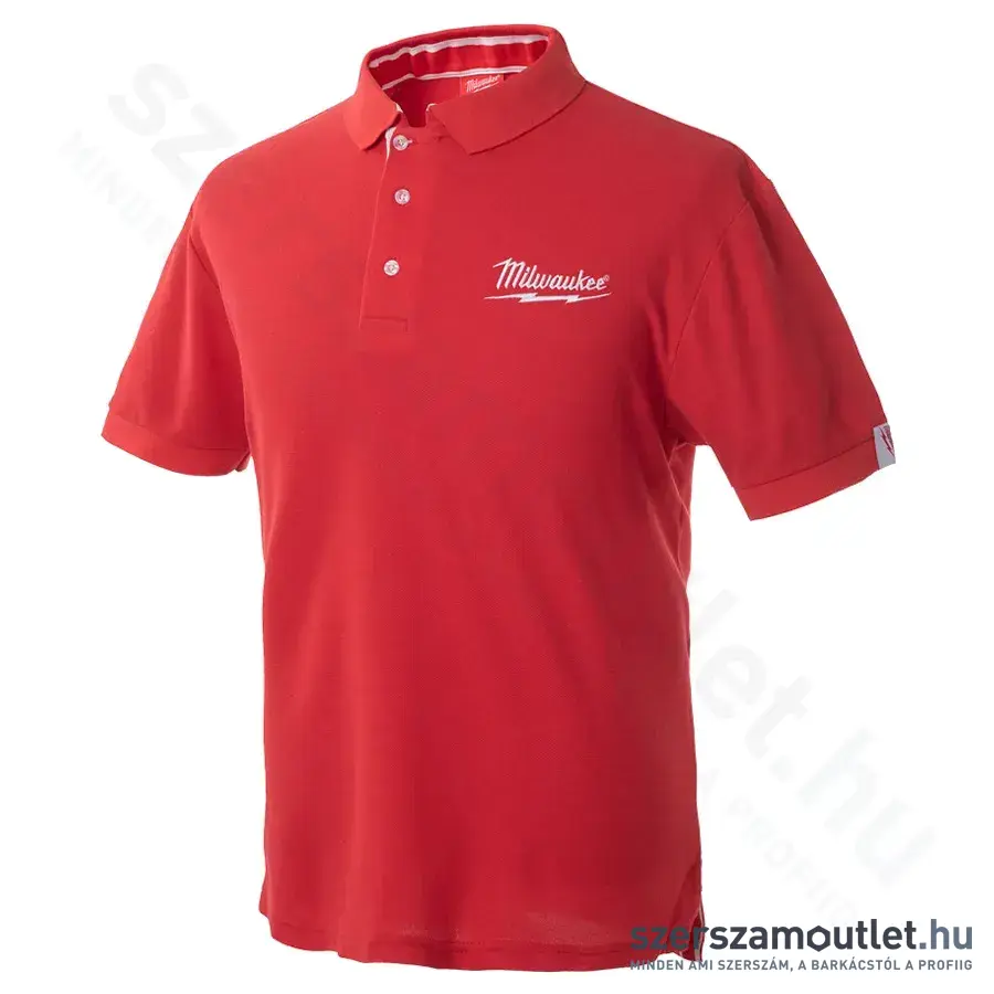 MILWAUKEE márkajelzésű Galléros póló 2XL-es (Piros) (BI0001021-2XL)