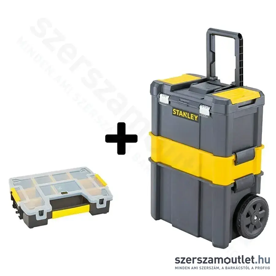 STANLEY Essential 3in1 Guruló szerszámosláda + 10 rekeszes szortimenter (STST1-81320)