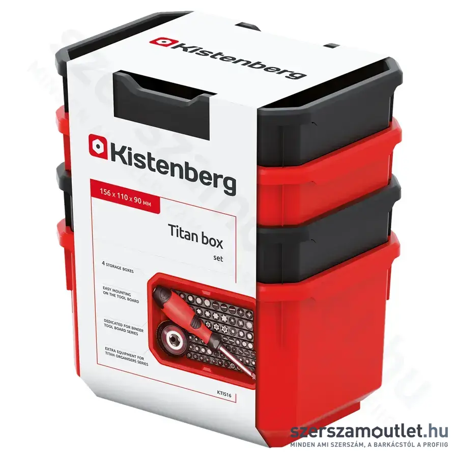 KISTENBERG TITAN BOX Tárolódoboz szett 156x110x195mm 4db-os (KTIS16)