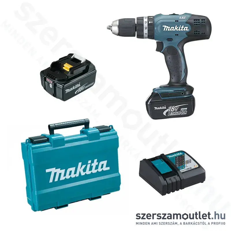 MAKITA DHP453RTE Akkus ütvefúró-csavarbehajtó kofferben (2x5,0Ah/18V)