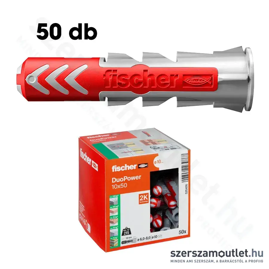 FISCHER DUOPOWER Műanyag dübel 10x50mm [50db/doboz] (535456)