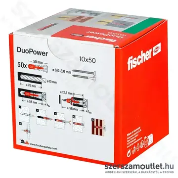 FISCHER DUOPOWER Műanyag dübel 10x50mm [50db/doboz] (535456)