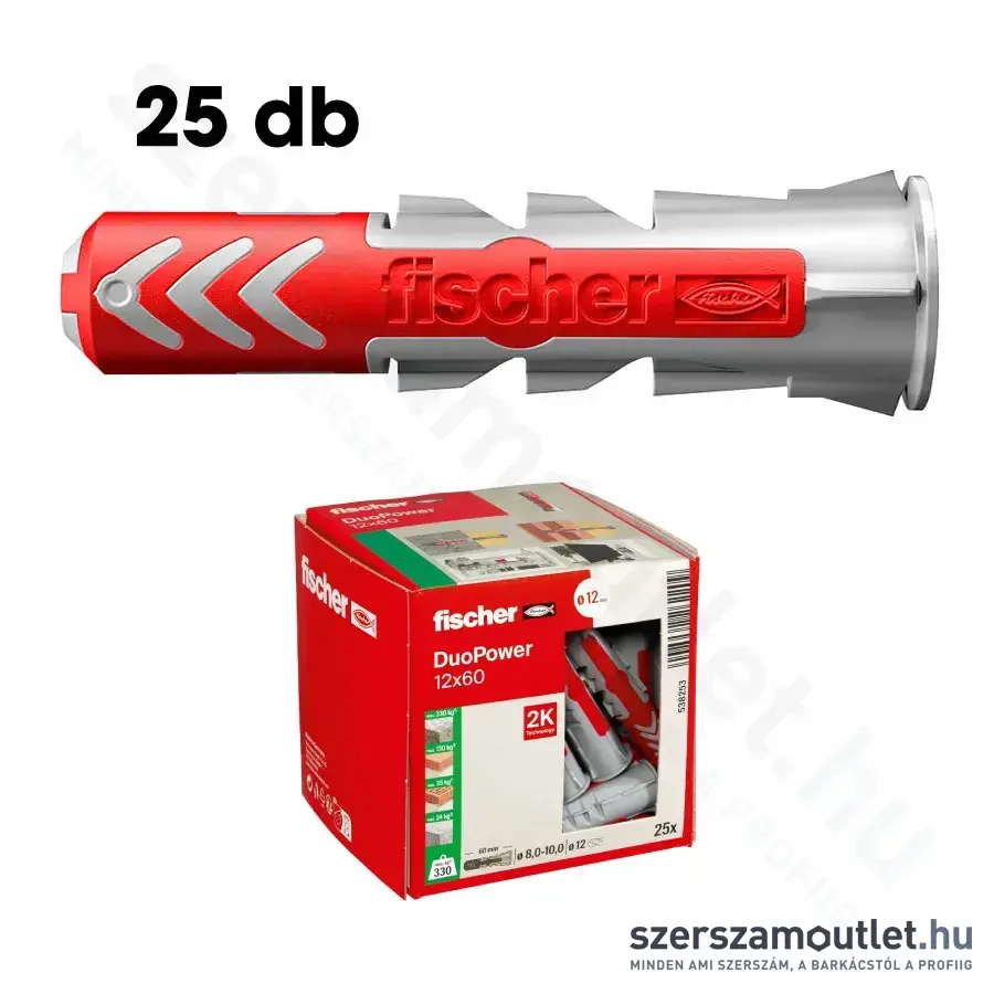 FISCHER DUOPOWER Műanyag dübel 12x60mm [25db/doboz] (538253)