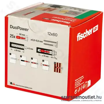 FISCHER DUOPOWER Műanyag dübel 12x60mm [25db/doboz] (538253)