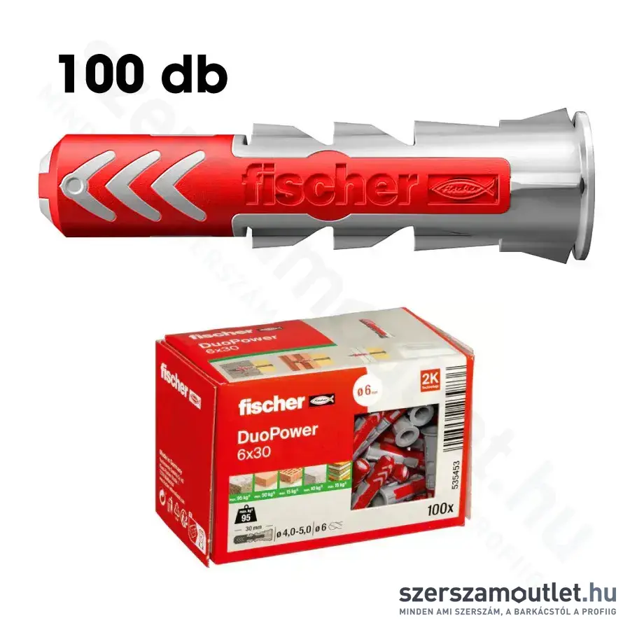 FISCHER DUOPOWER Műanyag dübel 6x30mm [100db/doboz] (535453)