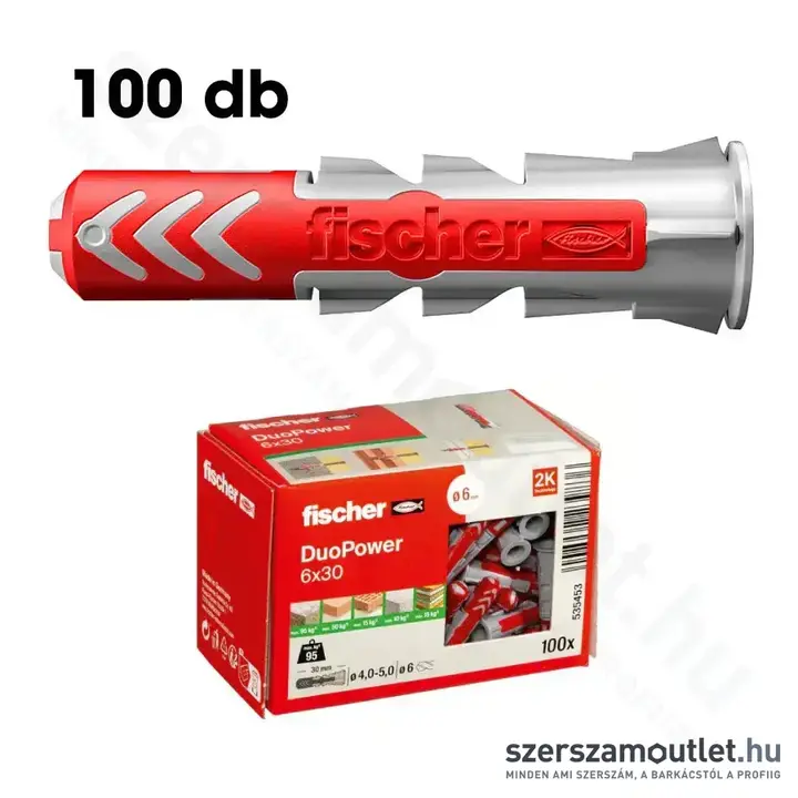 FISCHER DUOPOWER Műanyag dübel 6x30mm [100db/doboz] (535453)