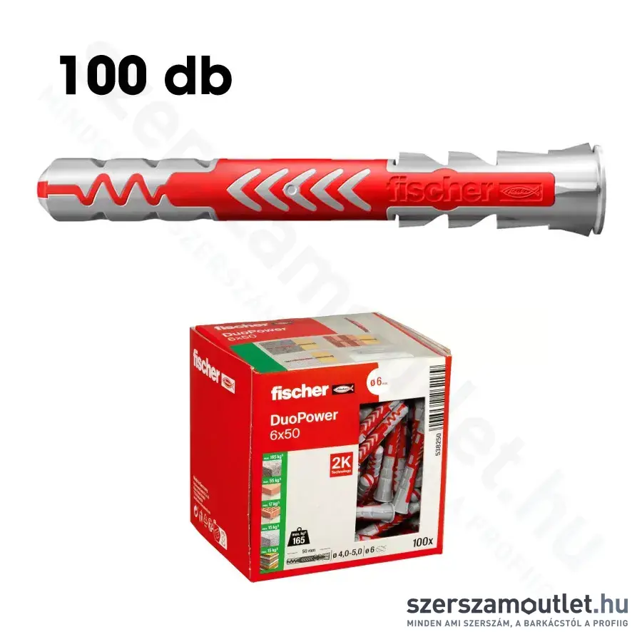 FISCHER DUOPOWER Műanyag dübel 6x50mm [100db/doboz] (538250)