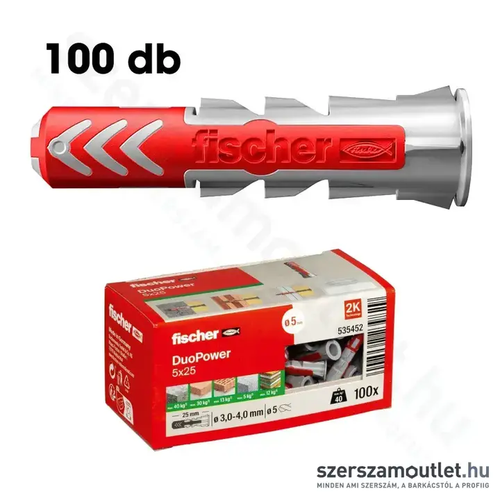 FISCHER DUOPOWER Műanyag dübel 5x25mm [100db/doboz] (535452)