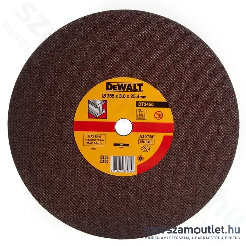 DEWALT Vágótárcsa 355x3x25,4mm (DT3450-QZ)