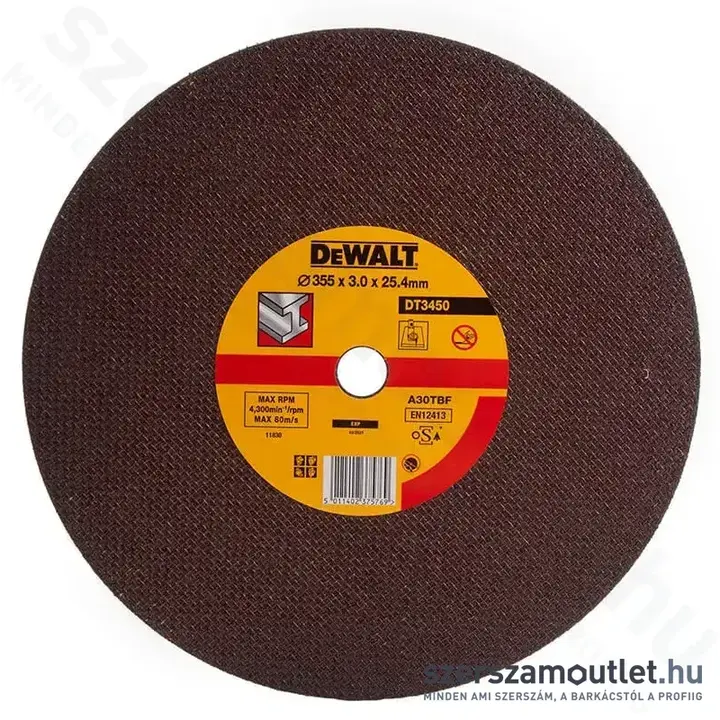 DEWALT Vágótárcsa 355x3x25,4mm (DT3450-QZ)