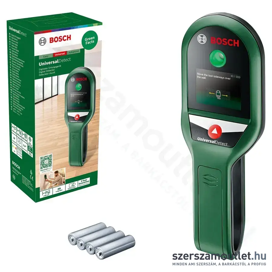 BOSCH UniversalDetect Digitális faldetektor 50/25/100mm (0603681301)