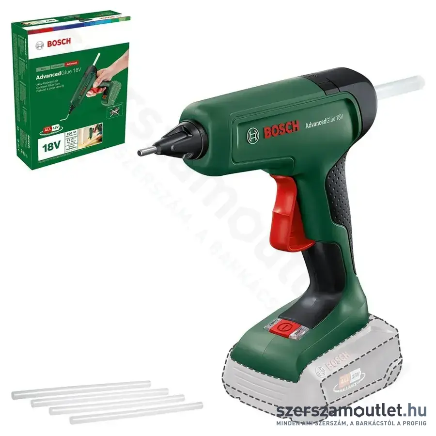 BOSCH AdvancedGlue 18V Akkus ragasztópisztoly 130°C/200°C, 18V (Akku és töltő nélkül) (0603264800)