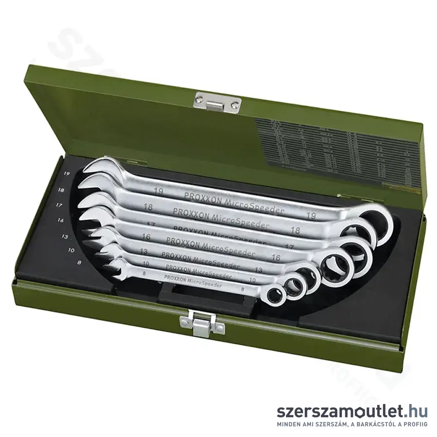 PROXXON MicroSpeeder Rögzített gyűrűs villáskulcs készlet 8-19mm, 7db-os