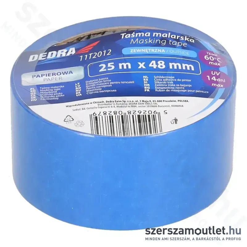 DEDRA Kültéri maszkolószalag KÉK 48mm/25m (11T2012)