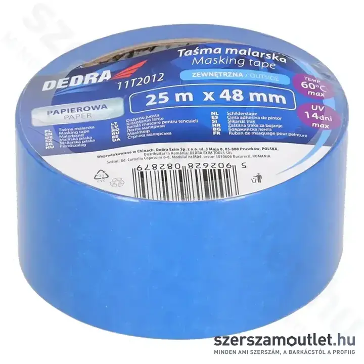 DEDRA Kültéri maszkolószalag KÉK 48mm/25m (11T2012)
