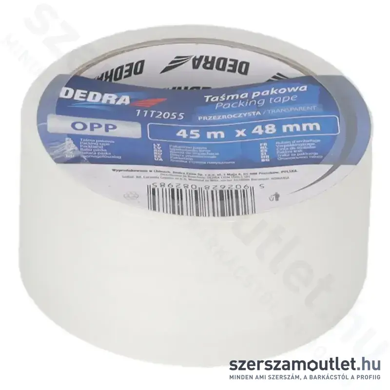 DEDRA Csomagolószalag ÁTLÁTSZÓ 48mm/45m (11T2055)