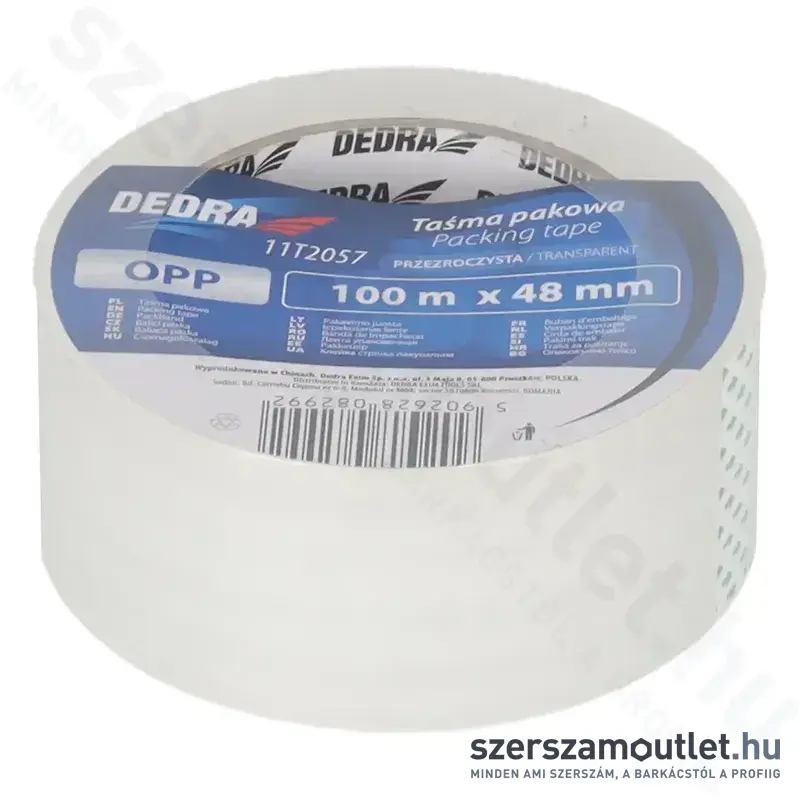 DEDRA Csomagolószalag ÁTLÁTSZÓ 48mm/100m (11T2057)