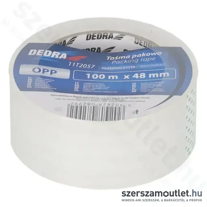 DEDRA Csomagolószalag ÁTLÁTSZÓ 48mm/100m (11T2057)