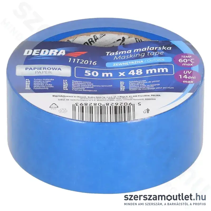 DEDRA Kültéri maszkolószalag KÉK 48mm/50m (11T2016)