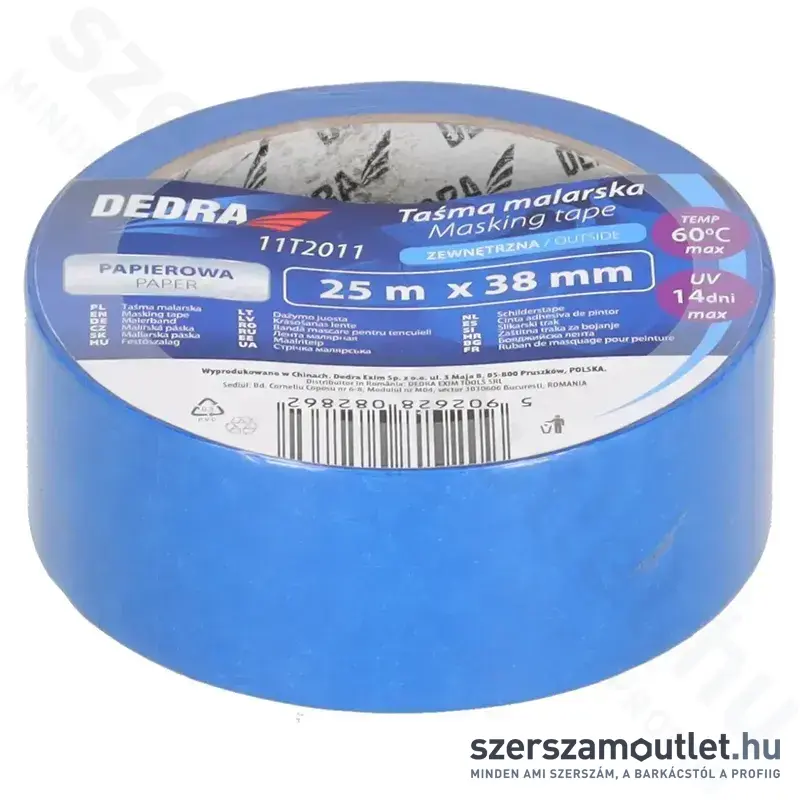 DEDRA Kültéri maszkolószalag KÉK 38mm/25m (11T2011)