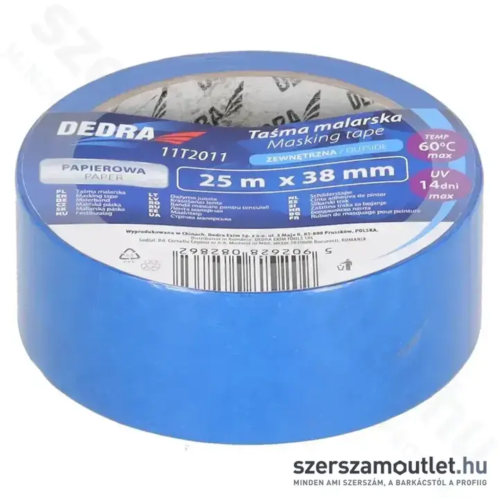 DEDRA Kültéri maszkolószalag KÉK 38mm/25m (11T2011)