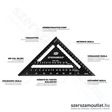 STRONGBOLD StrongSquare SQ710 Ácsderékszög 180mm