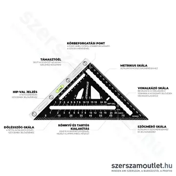 STRONGBOLD StrongSquare SQ730 Ácsderékszög 180mm