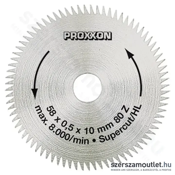 PROXXON Super-Cut Keresztvágású vágótárcsa T80, 58x10mm