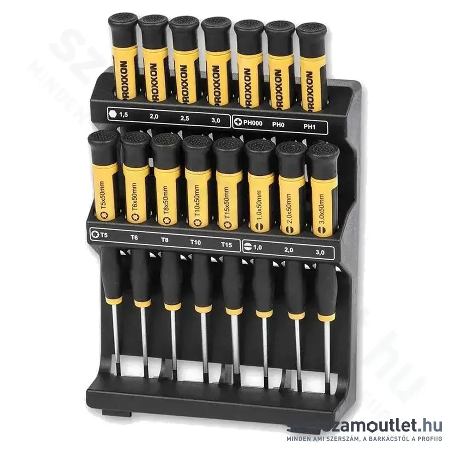 PROXXON MICRO Csavarhúzó készlet SL/PH/TX/HX, 15db-os