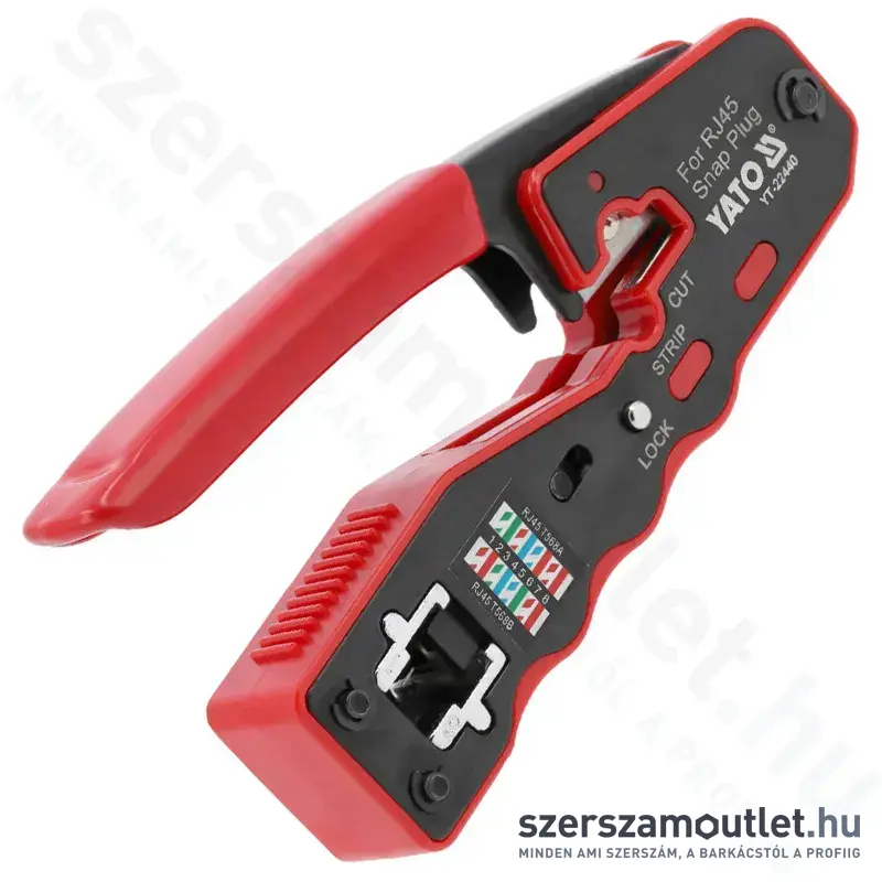 YATO Krimpelő fogó UTP hálózati/RJ45 csatlakozókhoz 135mm (YT-22440)