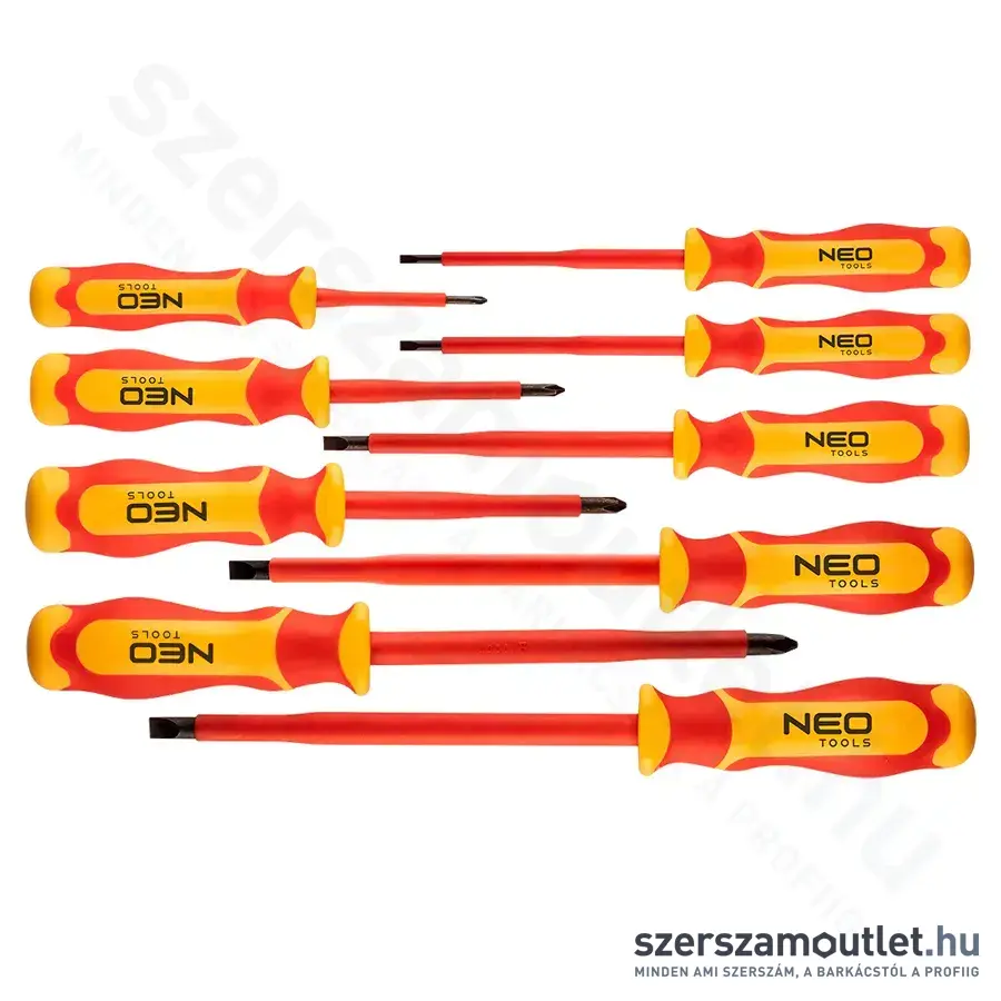 NEO TOOLS Csavarhúzó készlet, 1000V, szigetelt, SL/PH, 9db-os