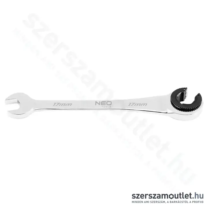 NEO TOOLS Racsnis csillag-villáskulcs, félig nyitott, 17mm
