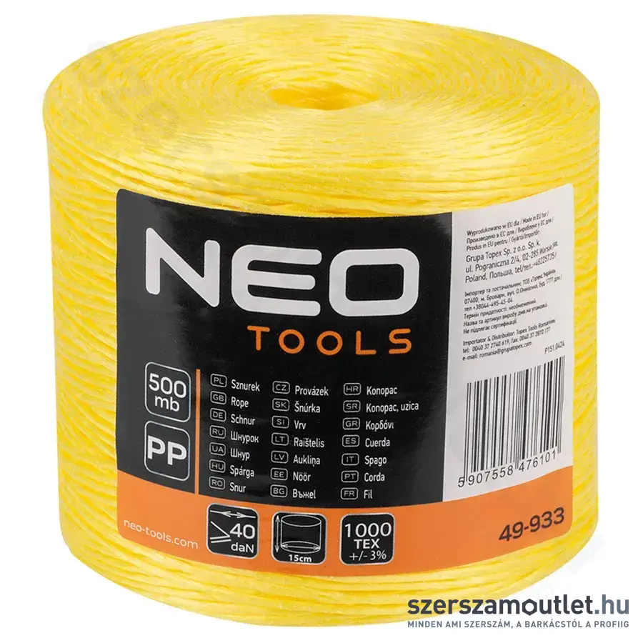 NEO TOOLS Polipropilén zsinór, 500m