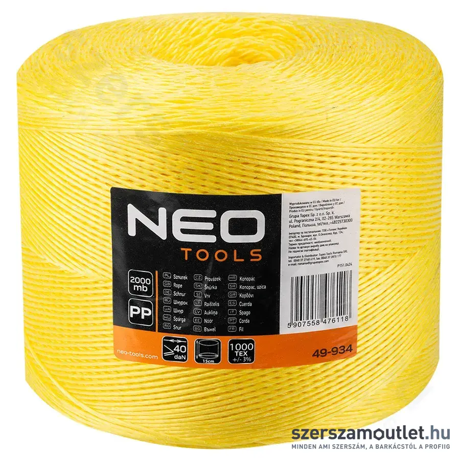 NEO TOOLS Polipropilén zsinór, 2000m