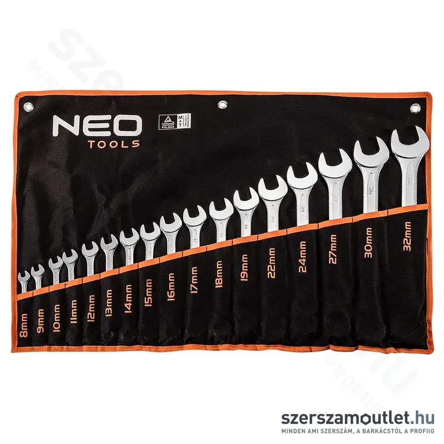 NEO TOOLS Csillag-villáskulcs készlet 8-32mm, 17db-os