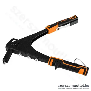 NEO TOOLS Popszegecshúzó acél és alumínium szegecsekhez + szegecs készlet 2,4-3,2-4-4,8mm, 60db-os